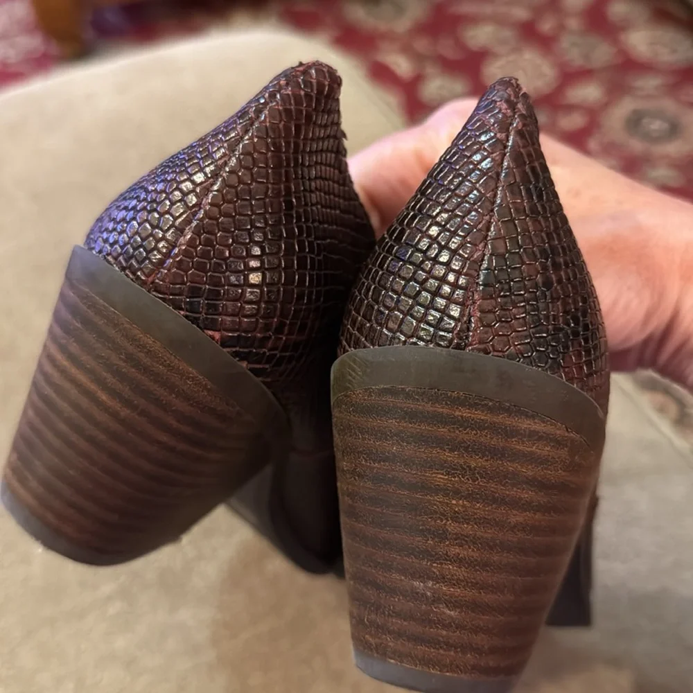 Lucky Brand Womens Snake Print Low Ankle Bootie Brown 8.5 (TD) - Picture 4 of 7